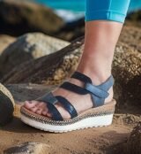 Sandales compensées bi-matière avec scatch
