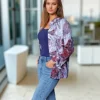 Chemisier Femme Classique Imprimé Abstrait Prune & Bleu-côté
